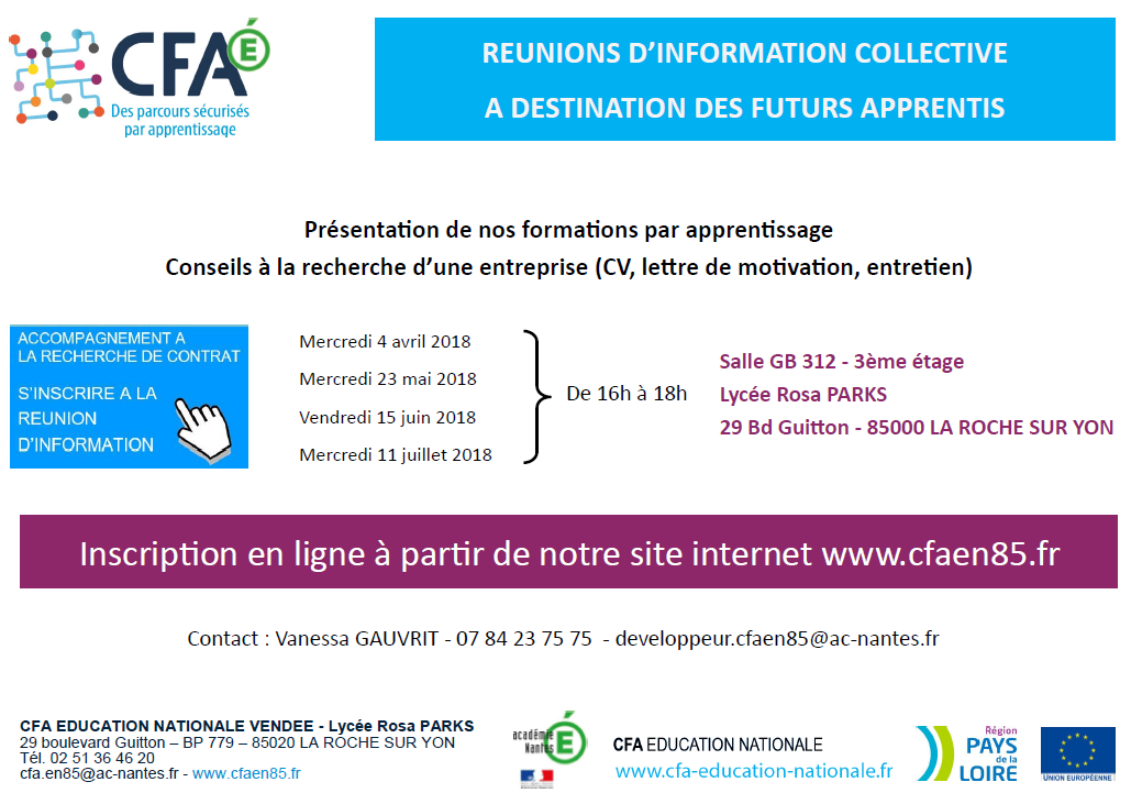 Informations collectives CFA EN 85